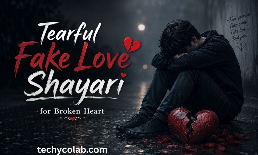 Tearful Fake Love Shayari for Broken Heart