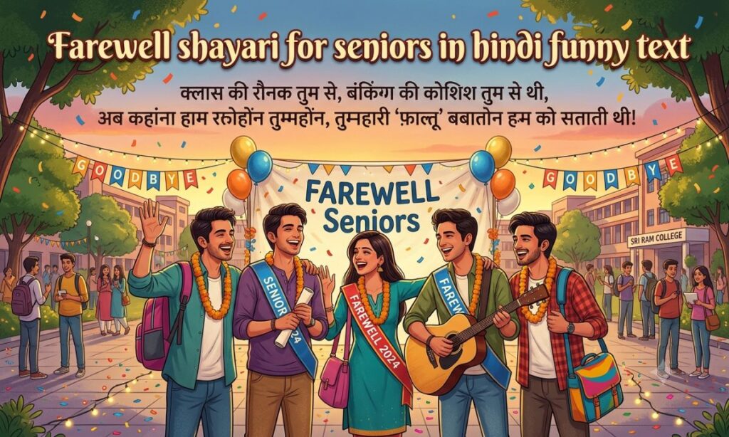 Farewell shayari for seniors in hindi funny text