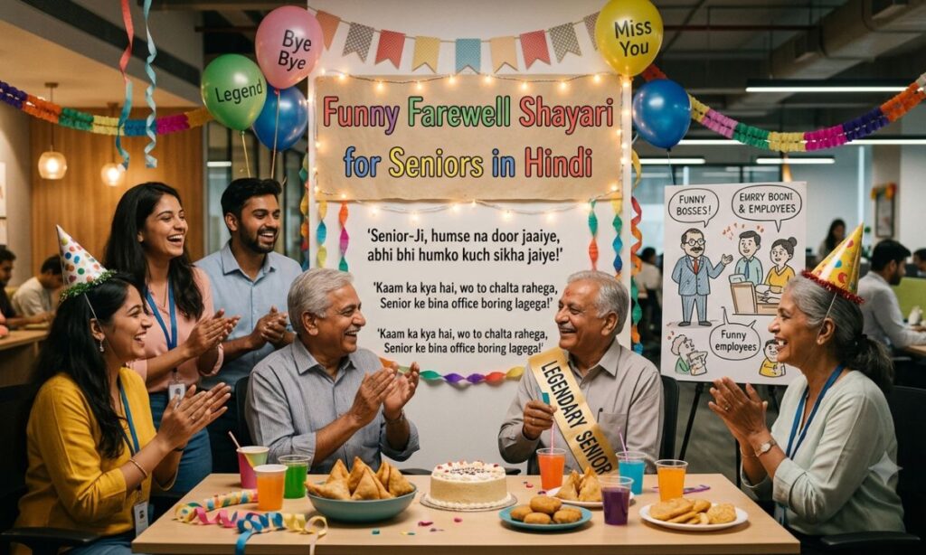 Funny Farewell Shayari for Seniors in Hindi