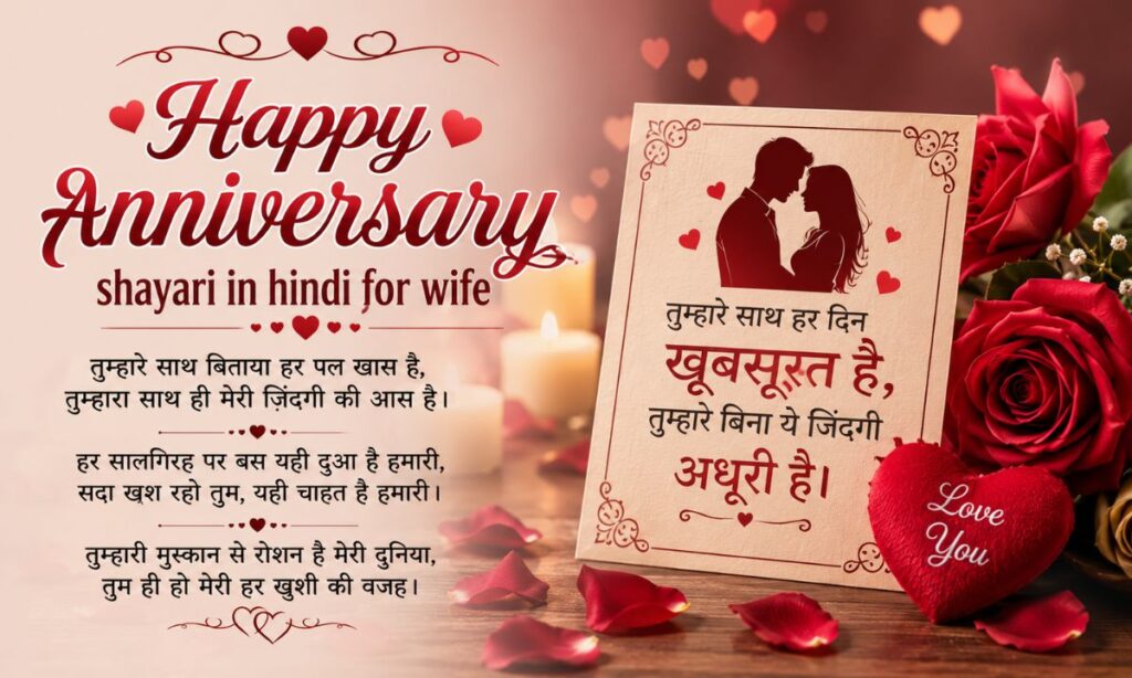 Happy anniversary shayari in hindi for wife