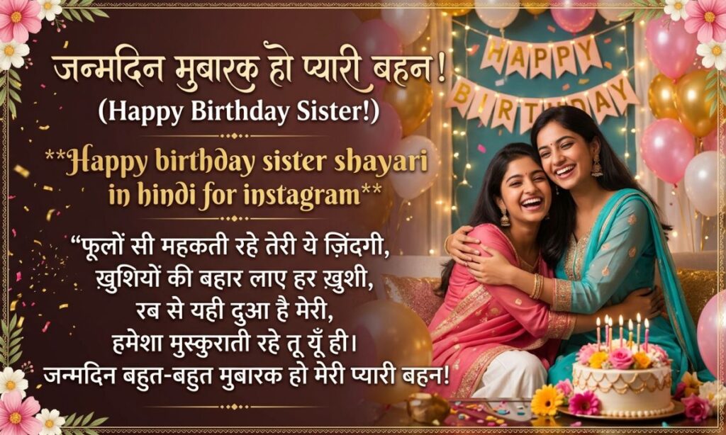 Happy birthday sister shayari in hindi for instagram