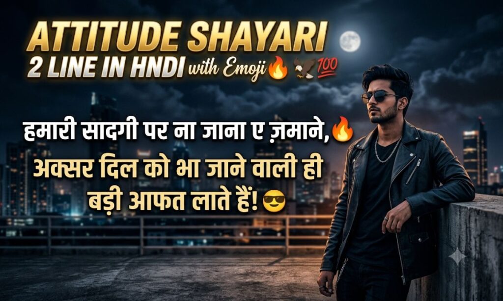 attitude shayari 2 line in hindi with emoji