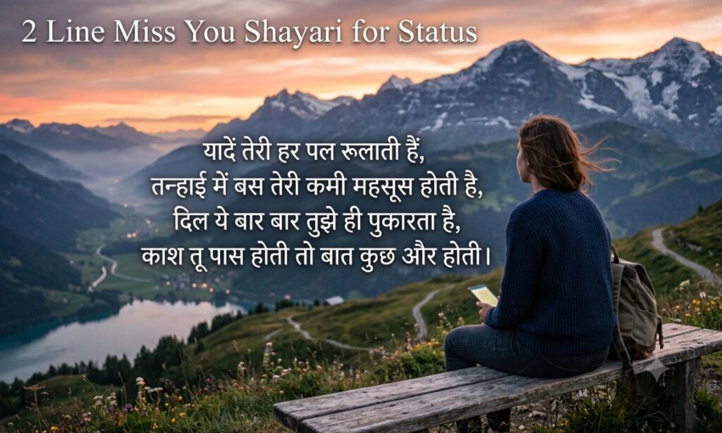 2 Line Miss You Shayari for Status