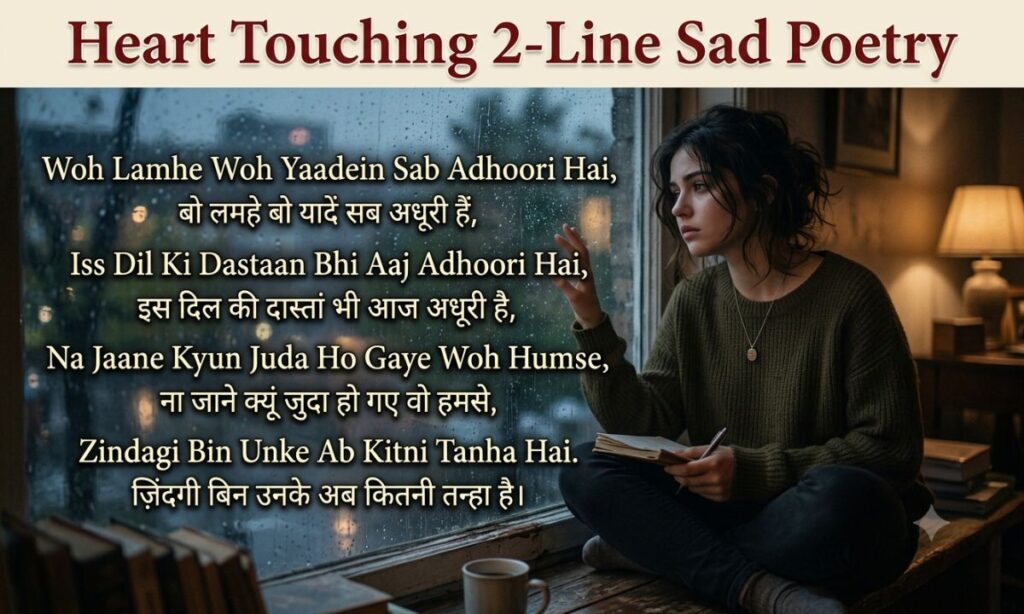 Heart Touching 2-Line Sad Poetry